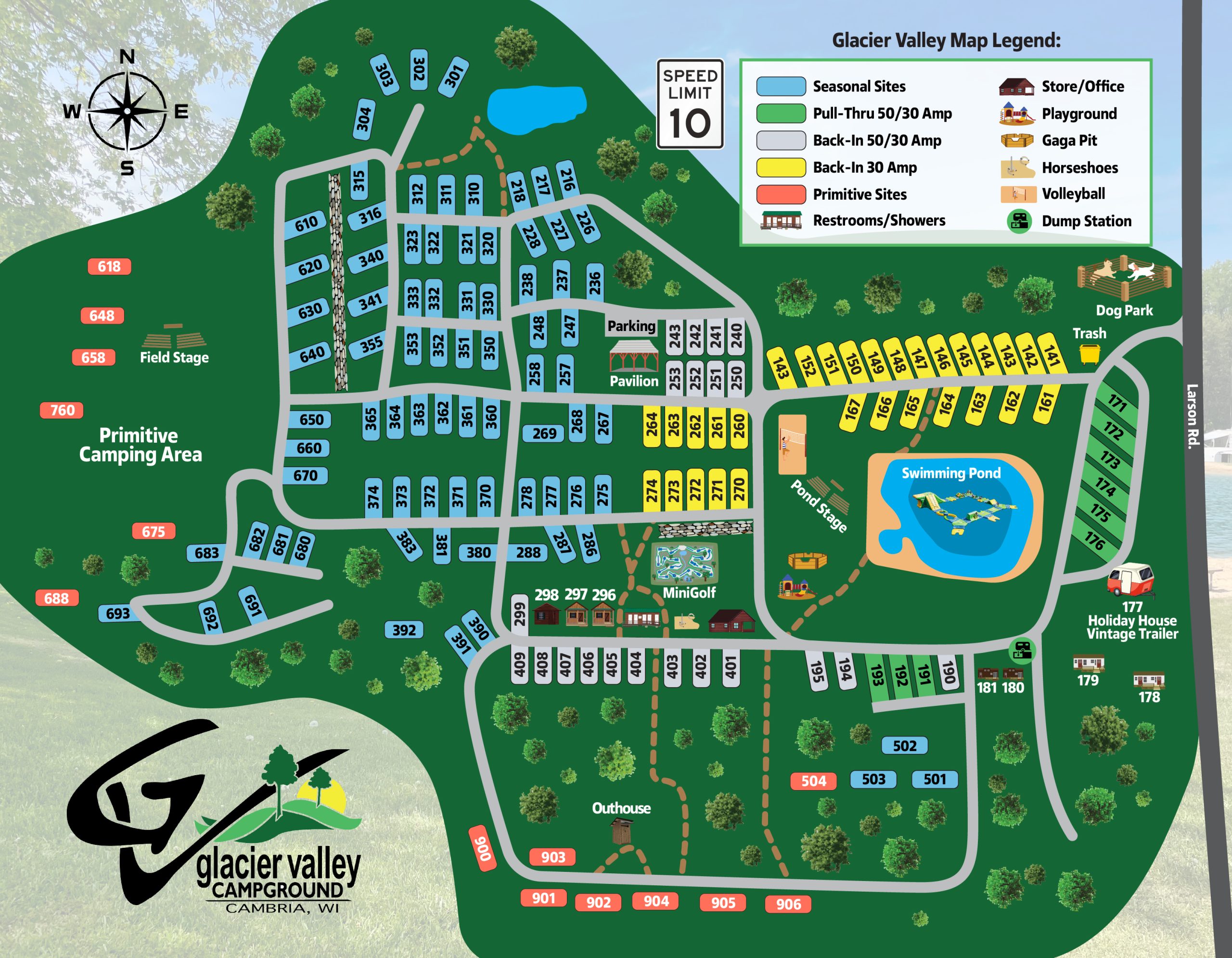 Glacier Valley Campground Map